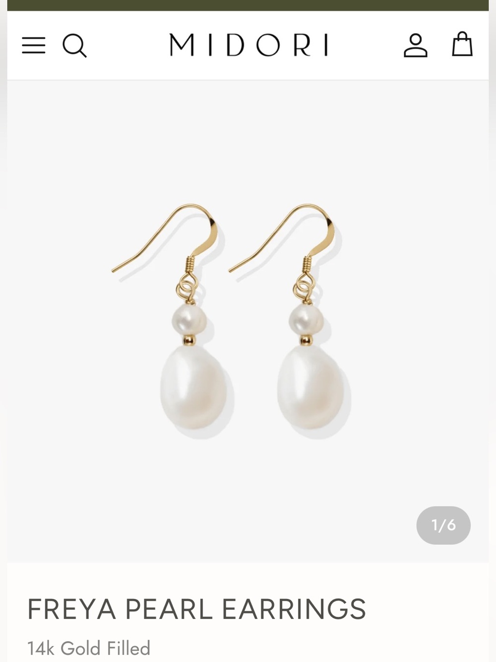 Midori - Freya Gold and White Pearl Drop Earrings